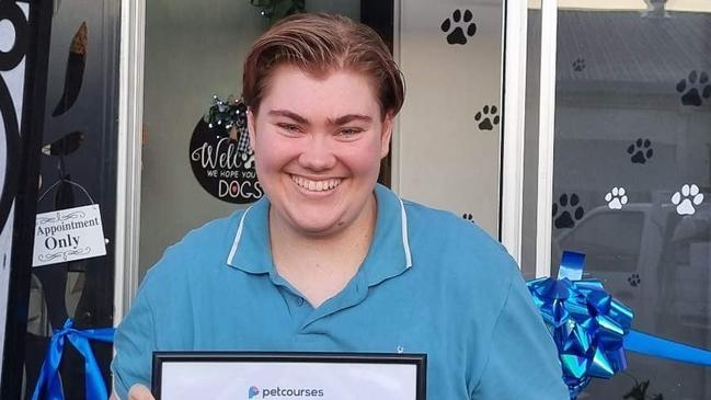 Madi Steven opened her own dog grooming business at the age of 18 on the Sunshine Coast.