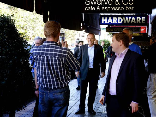 Tony Abbott in Military Rd, Mosman. Picture: Annika Enderborg