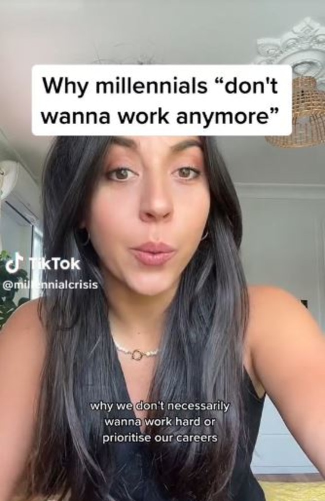 Demi Kotsoris said she is “tired” of older people criticising young people. Picture: TikTok/millennialcrisis