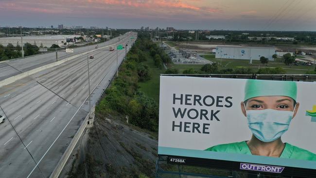 An aerial view of a billboard near Interstate 95 in West Palm Beach, Florida. Picture: AFP