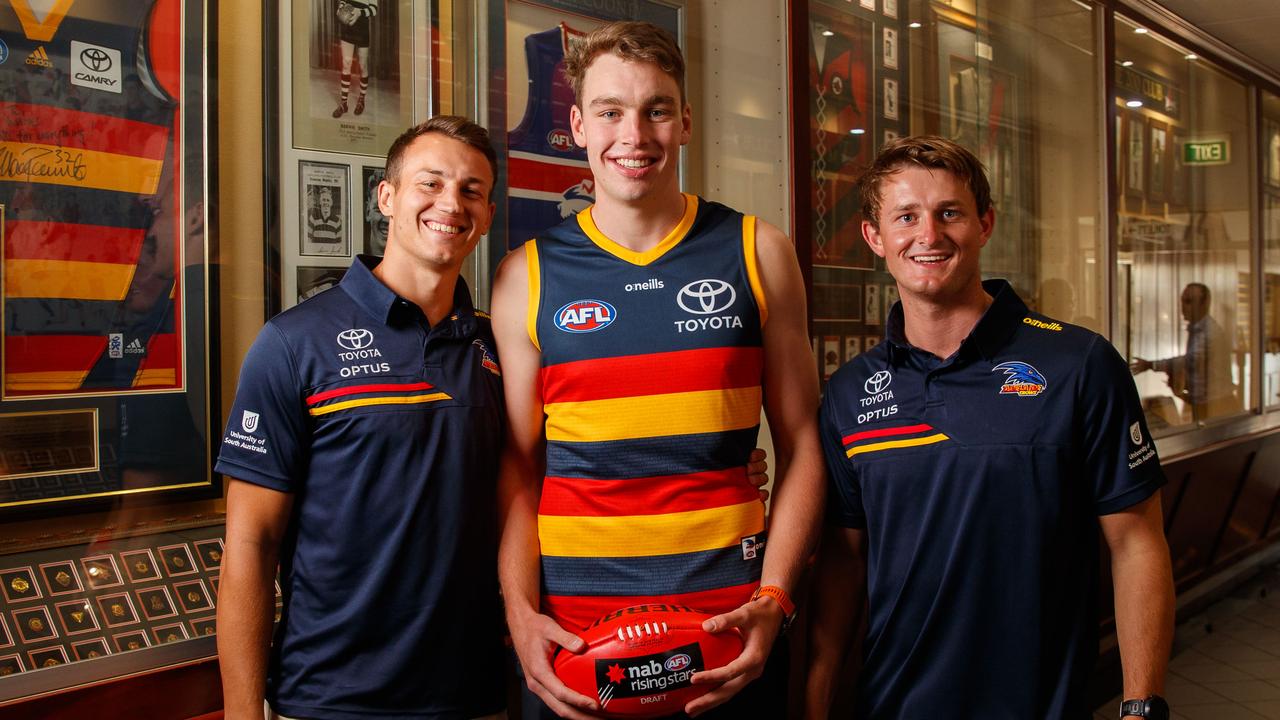 Adelaide will be hoping young guns Tom Doedee and Riley Thilthorpe will become elite players, and that Matt Crouch can return to his best. Picture: Matt Turner