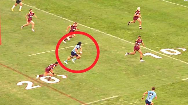 Stephen Crichton cut Queensland to shreds. Photo: Fox League.