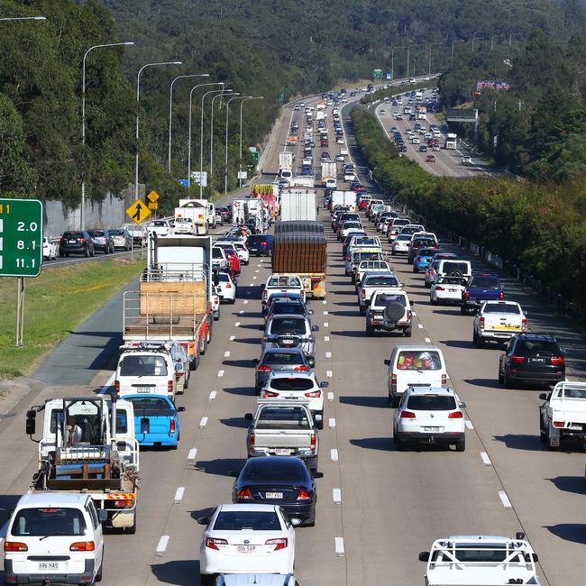 Congestionn on the M1. Picture: David Clark