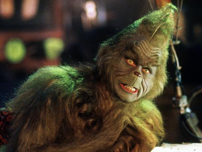 Jim Carrey as Dr Seuss villain The Grinch.