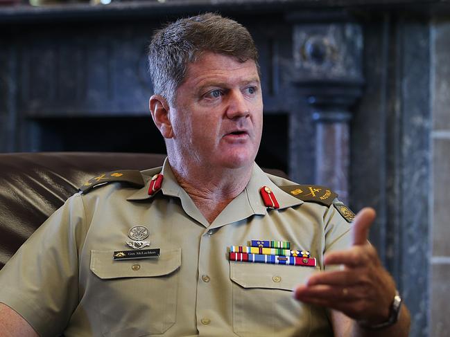 Major General Gus McLachlan poses for a photo on the 16th of April, 2018. Major General Gus McLachlan at the Victoria Barracks in Paddington (AAP IMAGE/ Danny Aarons)