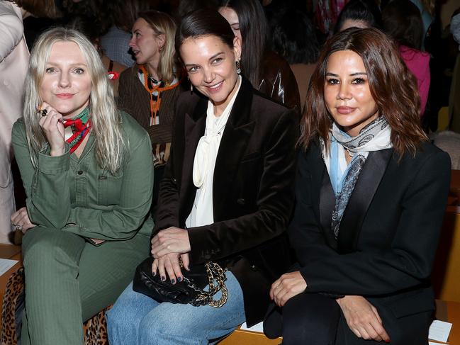 US-based Australian magazine editor Laura Brown, with Katie Holmes and Christine Centenera at Zimmermann. Picture: Getty Images