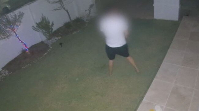 A teen was captured on CCTV in a Mermaid Waters backyard the same night Scott Freeman's home was broken into – twice.