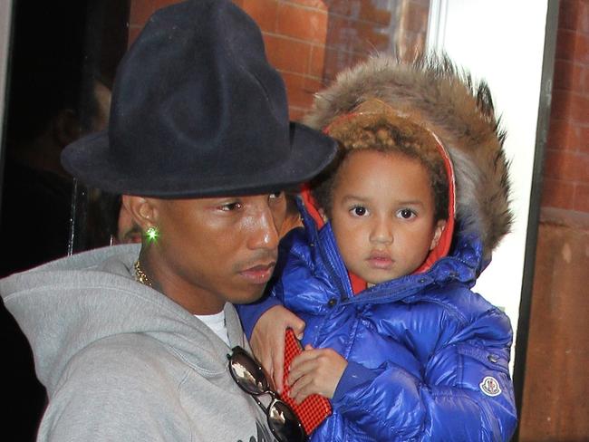 Pharrell Williams in a file photo with son Rocket Man Williams. Picture: Splash
