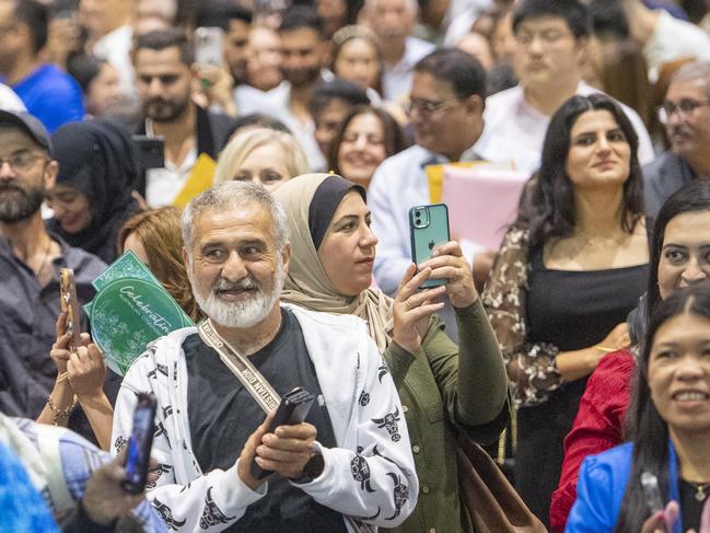 SYDNEY, AUSTRALIA. NewsWire Photos. FEBRUARY 21, 2025. Federal Minister Tony Burke at the citizenship ceremony at Sydney Olympic Park. Picture: NewsWire / Jeremy Piper