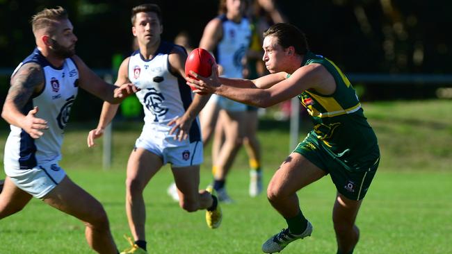 AFL action between Maroochydore and Cooparoo at Maroochydore. Daniel Fleming.