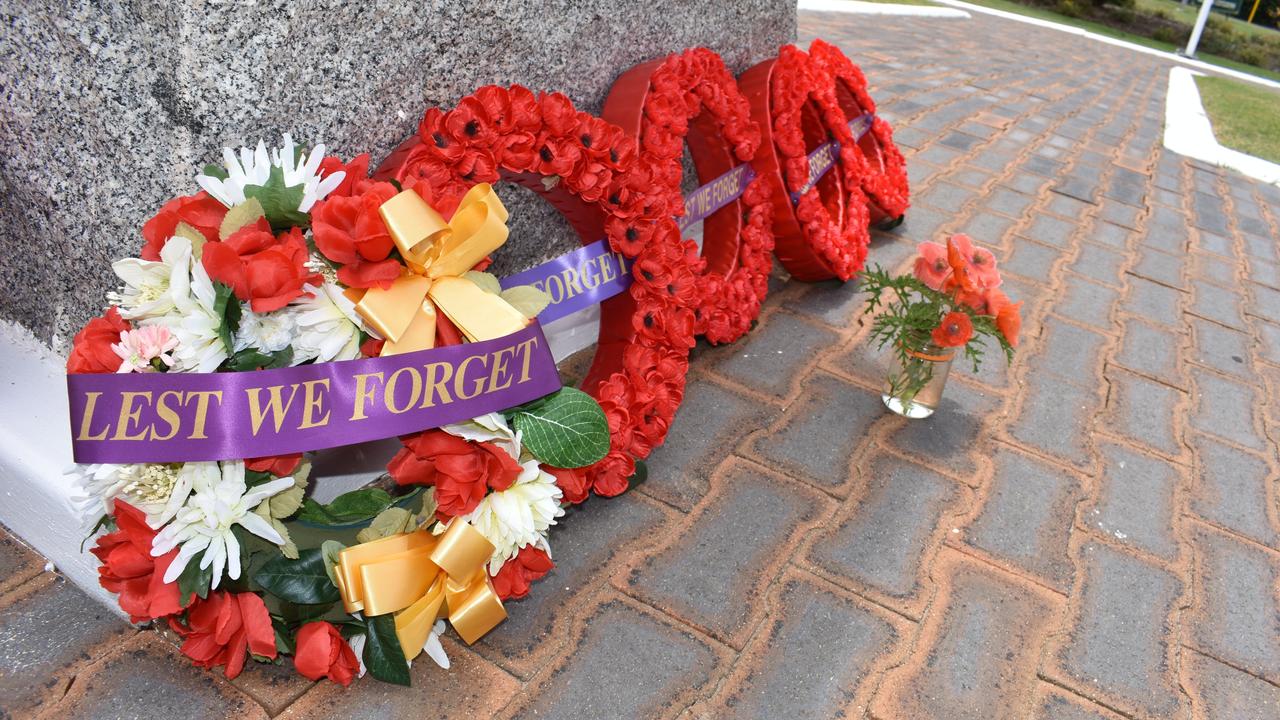 PAYING HOMAGE: Wreaths laid at Roma's Cenotaph for Remembrance Day.