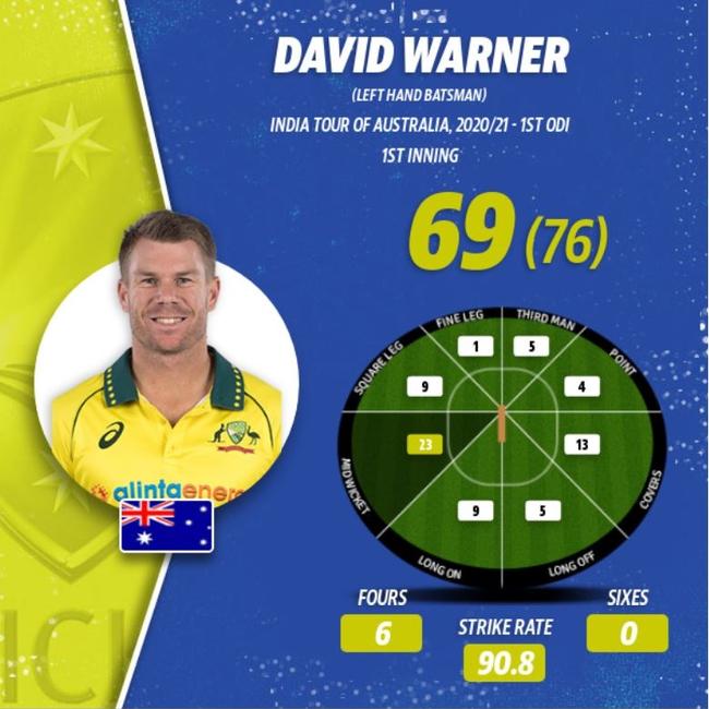 David Warner was the first wicket to fall.