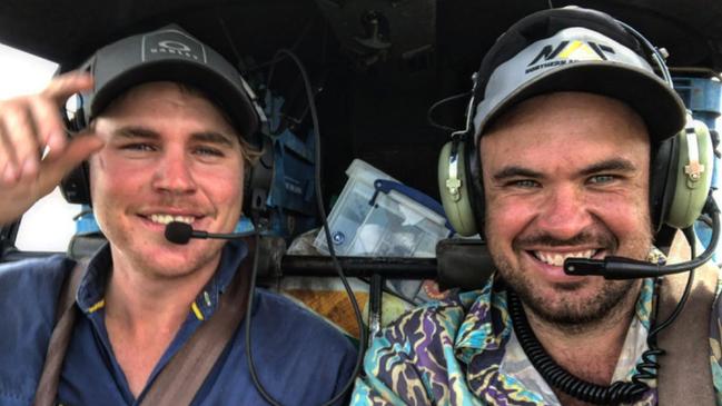 Pilot Sebastian Robinson (L) with Chris 'Willow' Wilson.