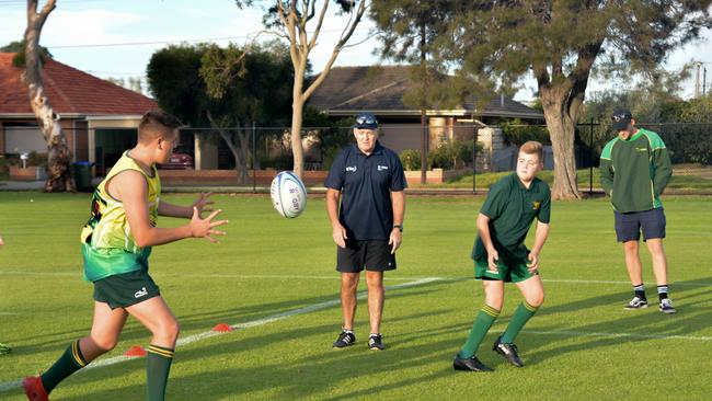 Wallaby legend David Campese at Woodville Rugby’s summer academy. Picture: Supplied