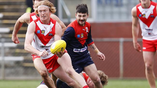 Clarence’s Ethan Jackson was a standout performer in the Roos’ victory. Picture: Zak Simmonds