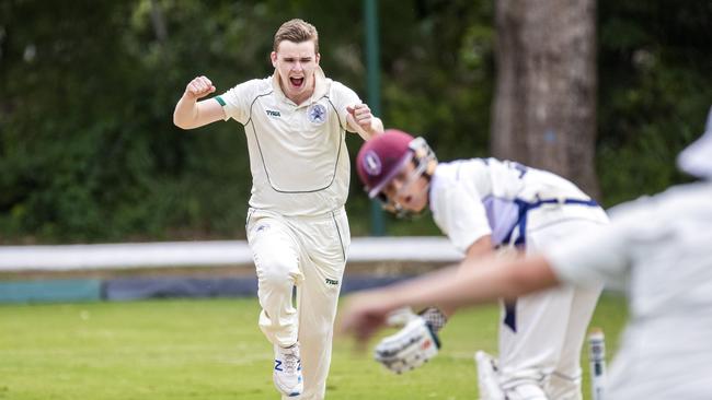 William Gibson celebrates a wicket. (AAP Image/Richard Walker)