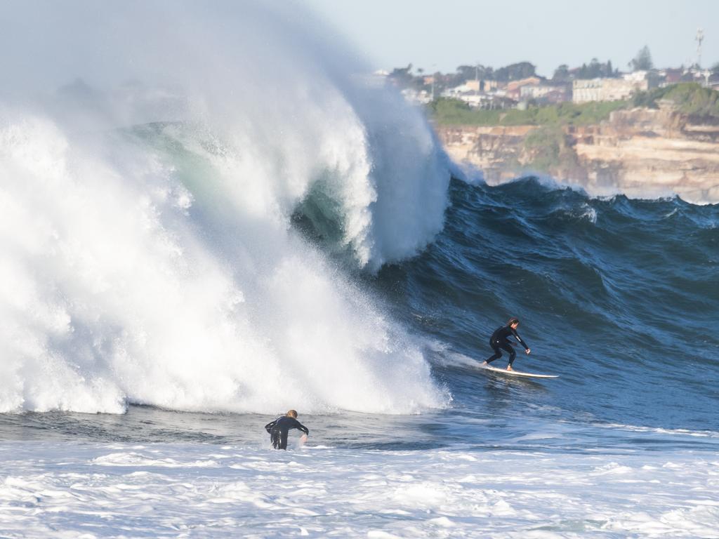 Large and powerful surf conditions at Bondi Beach. Picture: NewsWire/Monique Harmer