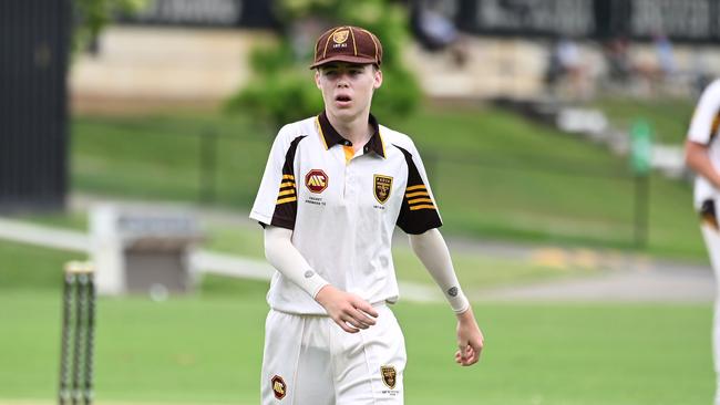 Iona batsman Ryan Out AIC First XI cricket game. Padua V Iona Saturday February 24, 2024. Picture, John Gass