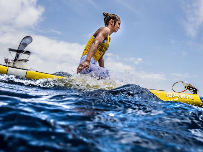 Harriet Brown on her way the victory in the world championship race.