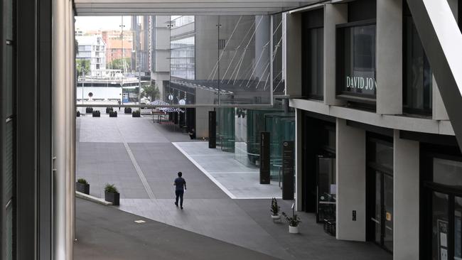 This normally busy part of Sydney lies deserted, with businesses closed because of coronavirus restrictions. Picture: AAP