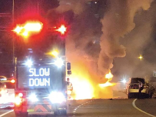 Four people have been killed following a crash on the Leach Highway at Cloverdeale in Perth's south on Monday.