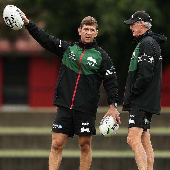 (L-R) Jason Demetriou will take over from Wayne Bennett at the end of 2021. Picture: Metcalfe/Getty Images)