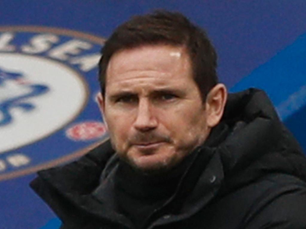 Chelsea's English head coach Frank Lampard looks on from the touchline before kick off of the English FA Cup third round football match between Chelsea and Morecambe at Stamford Bridge in London on January 10, 2021. (Photo by Adrian DENNIS / AFP) / RESTRICTED TO EDITORIAL USE. No use with unauthorized audio, video, data, fixture lists, club/league logos or 'live' services. Online in-match use limited to 120 images. An additional 40 images may be used in extra time. No video emulation. Social media in-match use limited to 120 images. An additional 40 images may be used in extra time. No use in betting publications, games or single club/league/player publications. /