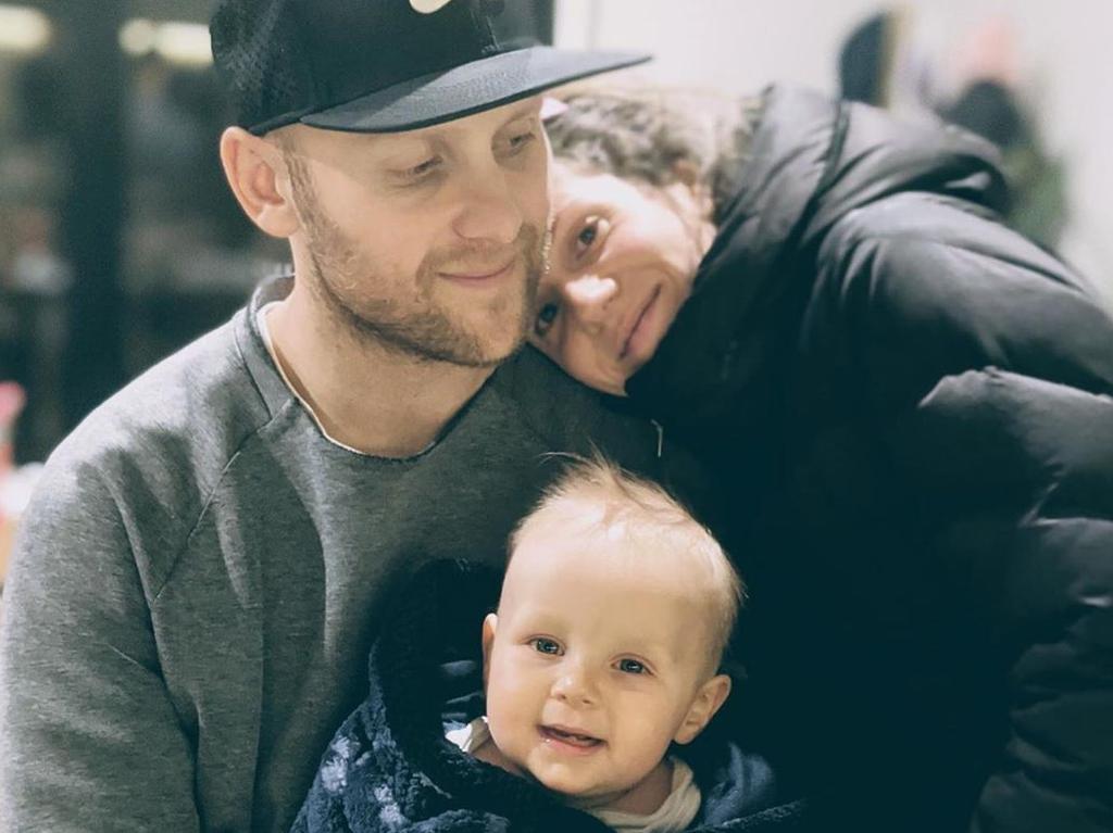 Gary Ablett jnr, Jordan Ablett and their son Levi. Picture: Instagram