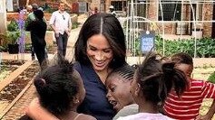 Meghan Duchess of Sussex with local children. Picture: Instagram