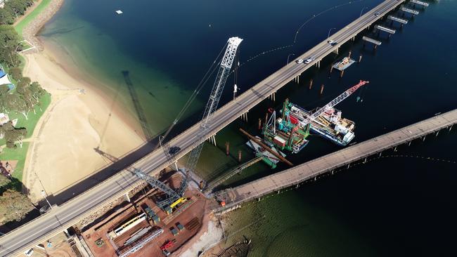 The Joy Baluch Bridge duplication project at Port Augusta. Picture: DIT