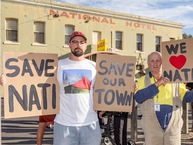 Natimuk locals show their support for rock climbing access. Picture: Jason Edwards