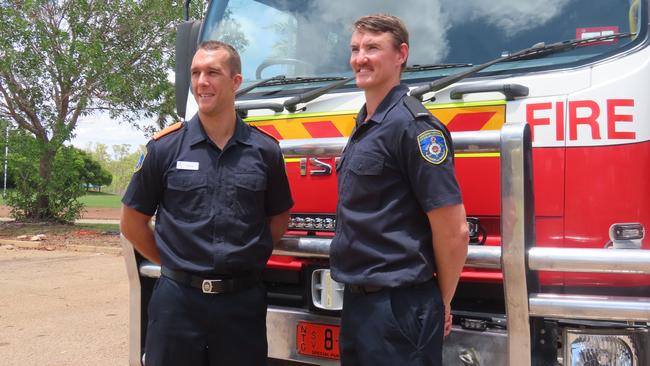 Members of Recruit Squad 50, including Issac Lake (left) and Ryan Oakley (right), will be using their spare time to raise funds for Our Moon’s Mission. Picture: Harry Brill.