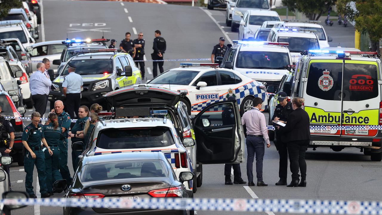 The scene of a shooting on Edmondstone Street, South Brisbane. Picture: Liam Kidston