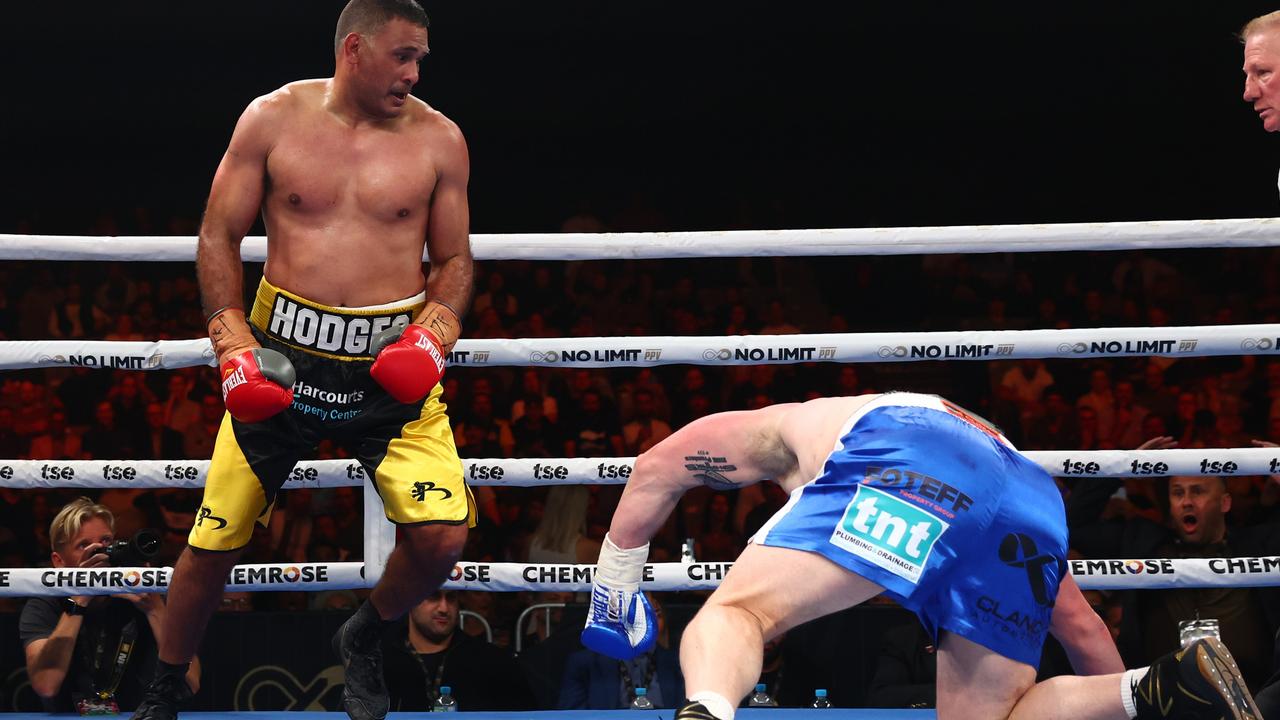 Paul Gallen went down. Photo by Chris Hyde/Getty Images.