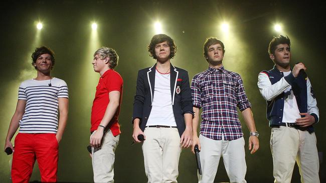 One Direction in Melbourne in 2012. L-R: Louis Tomlinson, Niall Horan, Harry Styles, Liam Payne and Zayn Malik. Picture: Scott Barbour/Getty