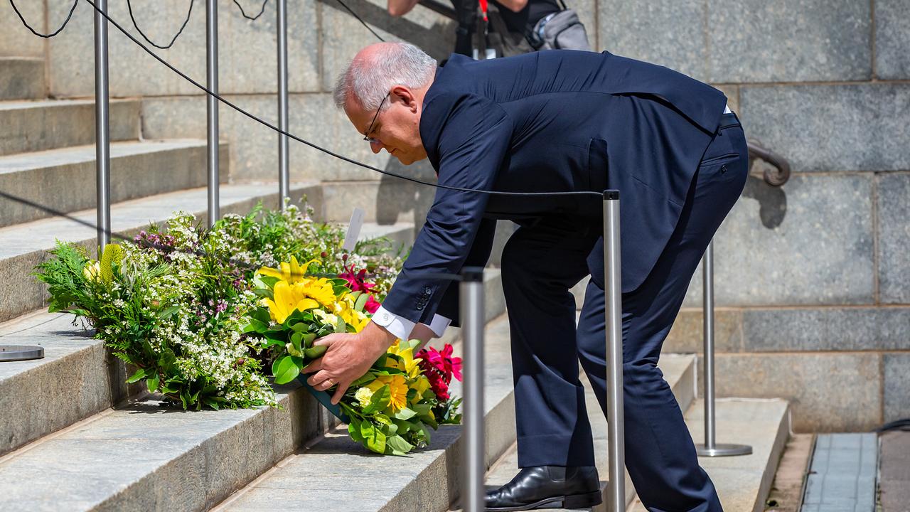 Mr Morrison did not speak at the ceremony. Picture: NCA NewsWire/Sarah Matray