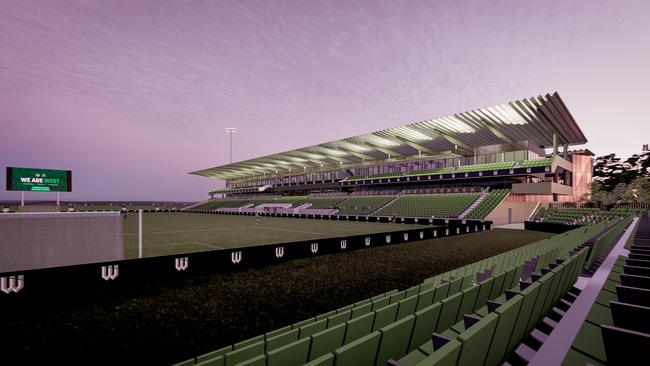 An artist's impression of the new 15,000 capacity stadium to be built at Tarneit in Melbourne's west.