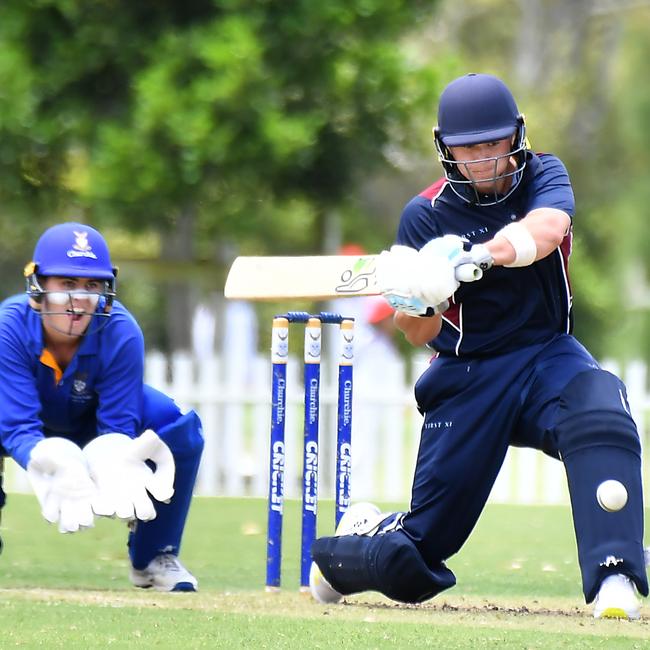 TSS batsman Jaxson Davies GPS First XI cricket between TSS and ACGS Saturday February 1, 2025. Picture, John Gass