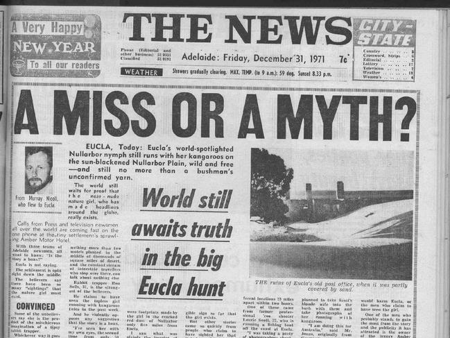 The ‘A Miss or a Myth?’ front page The News’s December 31, 1971, edition