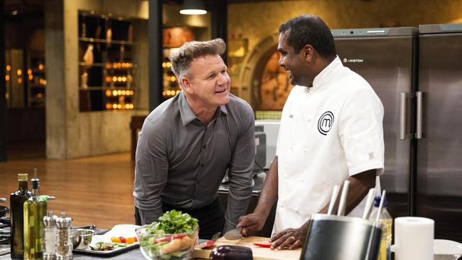 Sashi wins an immunity pin in Gordon Ramsay week on MasterChef.