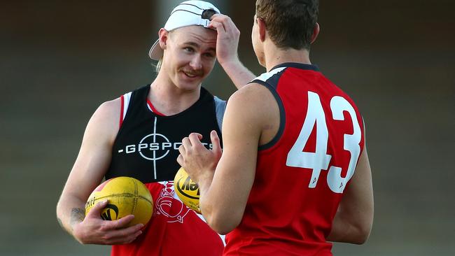 Cam McCarthy trains with WAFL club South Fremantle earlier this year.