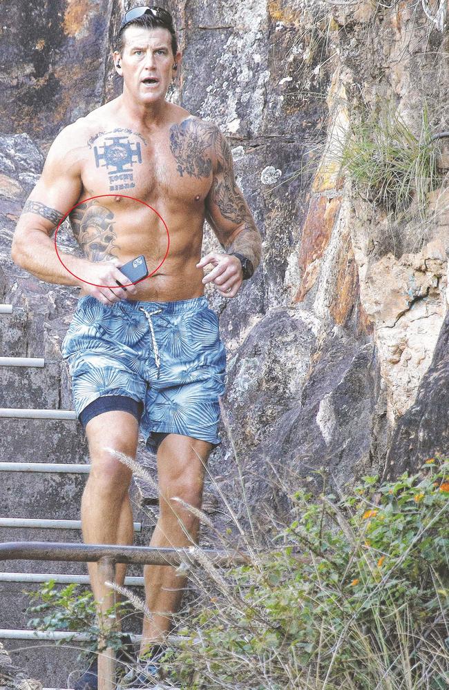 Ben Roberts-Smith’s spartan tattoo. Picture: Tertius Pickard