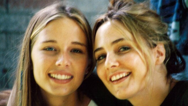 Annie Farmer, with sister Maria, right, says she was abused at Epstein’s ranch in New Mexico. Picture: Courtesy of Netflix