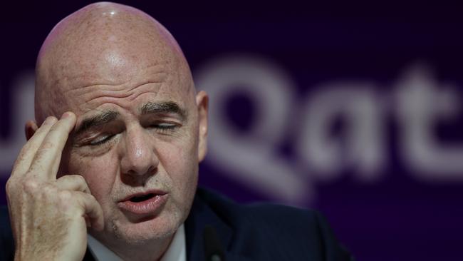 Gianni Infantino’s remarkable speech will go down in history for all the wrong reasons. Picture: Christopher Lee/Getty Images