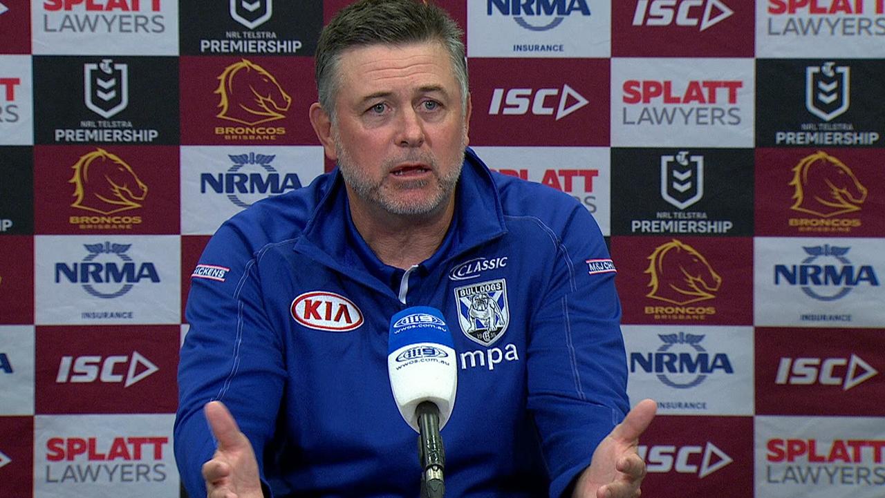 Bulldogs coach Dean Pay was frustrated with the lopsided penalty count against the Broncos.