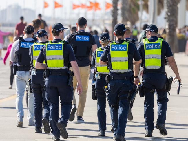 Police say they continue to patrol community areas in St Kilda.