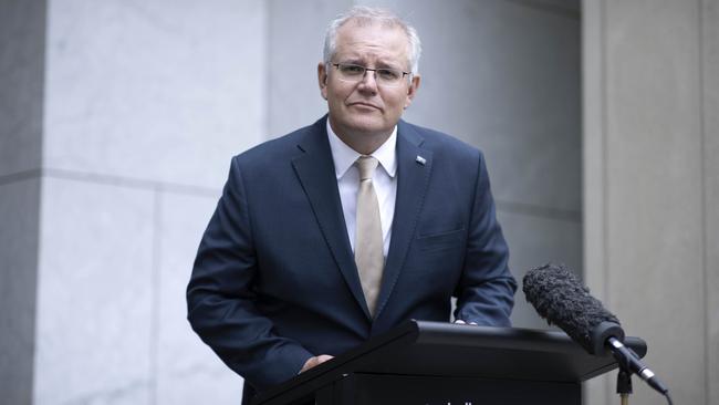 Prime Minister Scott Morrison welcomed an olive branch from Beijing on Friday but said he wanted to see ministerial-level meetings restart as a first priority. Picture: NCA NewsWire / Gary Ramage