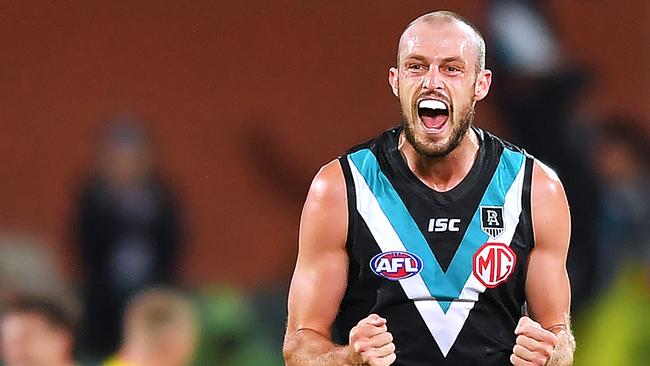 2016 Sturt premiership player Jarrod Lienert returned to the Double Blues after he was delisted by Port Adelaide, but the defender has since been recruited by St Kilda. Picture: Mark Brake/Getty Images