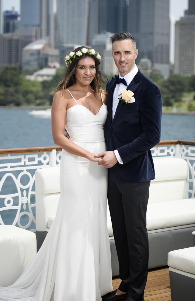 Nadia and Anthony on their wedding day, before it all went horribly wrong. Picture: Channel 9