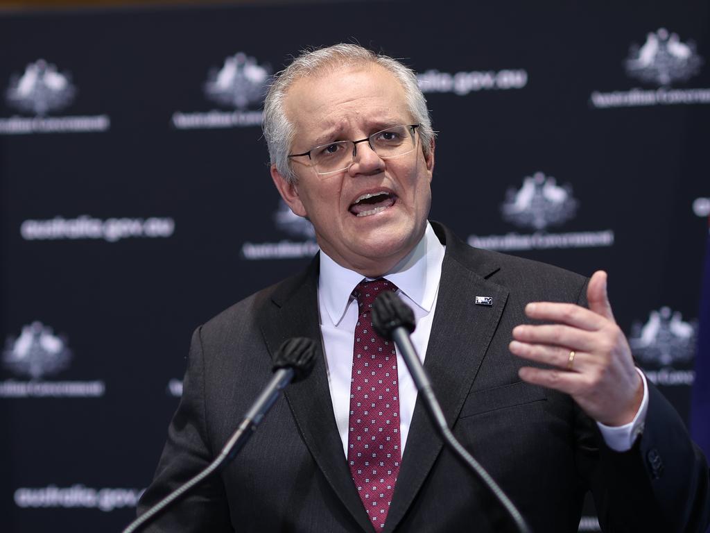 Prime Minister Scott Morrison has revealed a new roadmap to Covid-19 recovery. Picture: NCA NewsWire / Gary Ramage